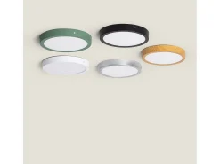 Plafón LED 18W Circular Aluminio Ø210 mm Slim CCT Seleccionable Galán SwitchDimm Negro