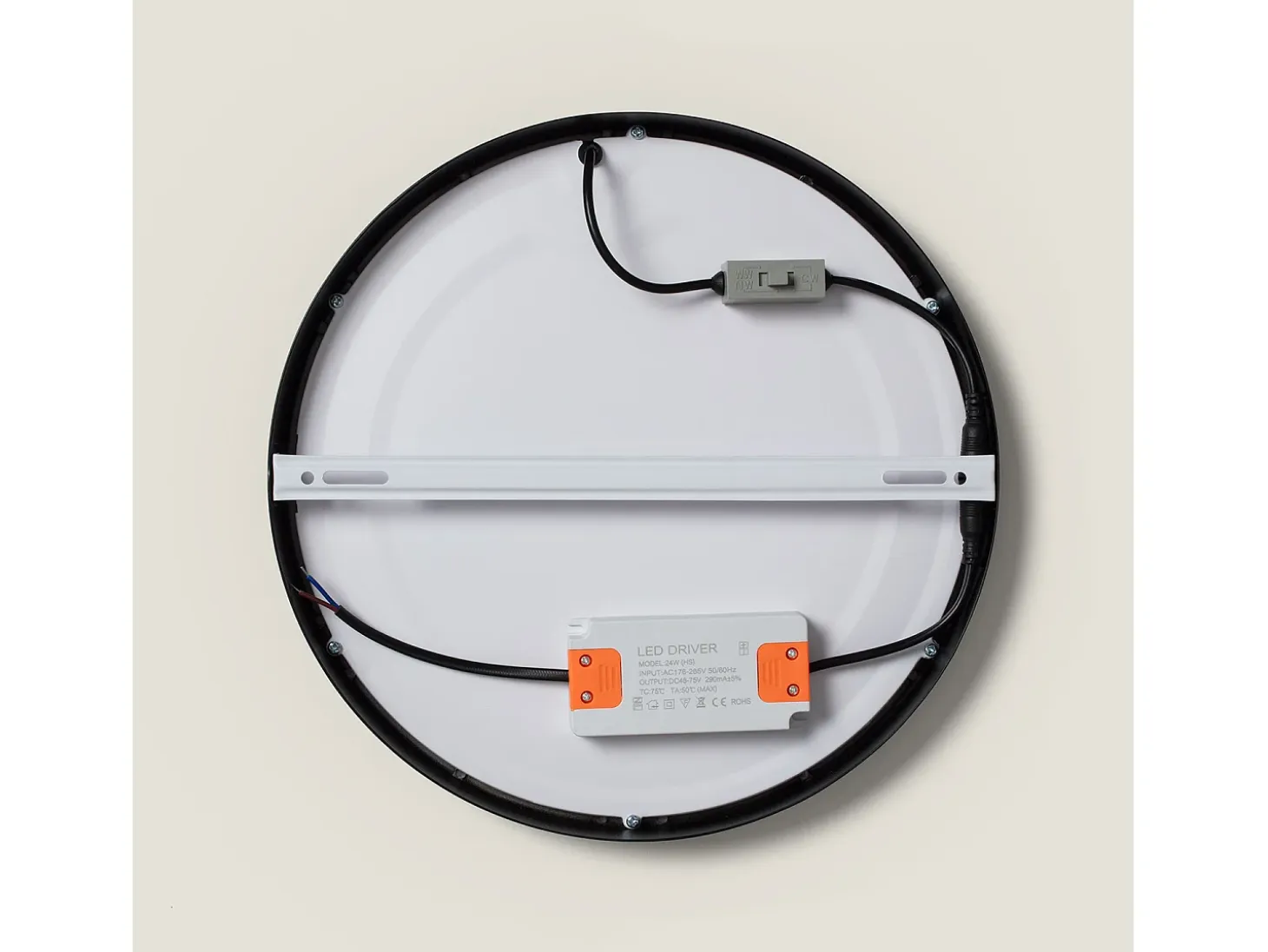 Plafón LED 24W Circular Aluminio Ø280 mm Slim CCT Seleccionable Galán SwitchDimm Negro