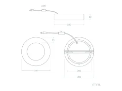 Plafón LED 24W Circular Aluminio Ø280 mm Slim CCT Seleccionable Galán SwitchDimm Negro