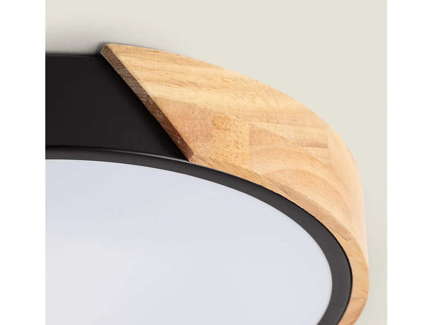 Plafón LED 36W Circular Madera Ø500 mm CCT Seleccionable Semi-Dari Negro