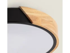 Plafón LED 18W Circular Madera Ø320 mm CCT Seleccionable Semi-Dari Negro
