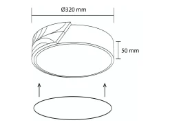 Plafón LED 18W Circular Madera Ø320 mm CCT Seleccionable Semi-Dari Blanco