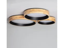 Plafón LED 20W Circular Madera Ø470 mm CCT Seleccionable Dari Negro