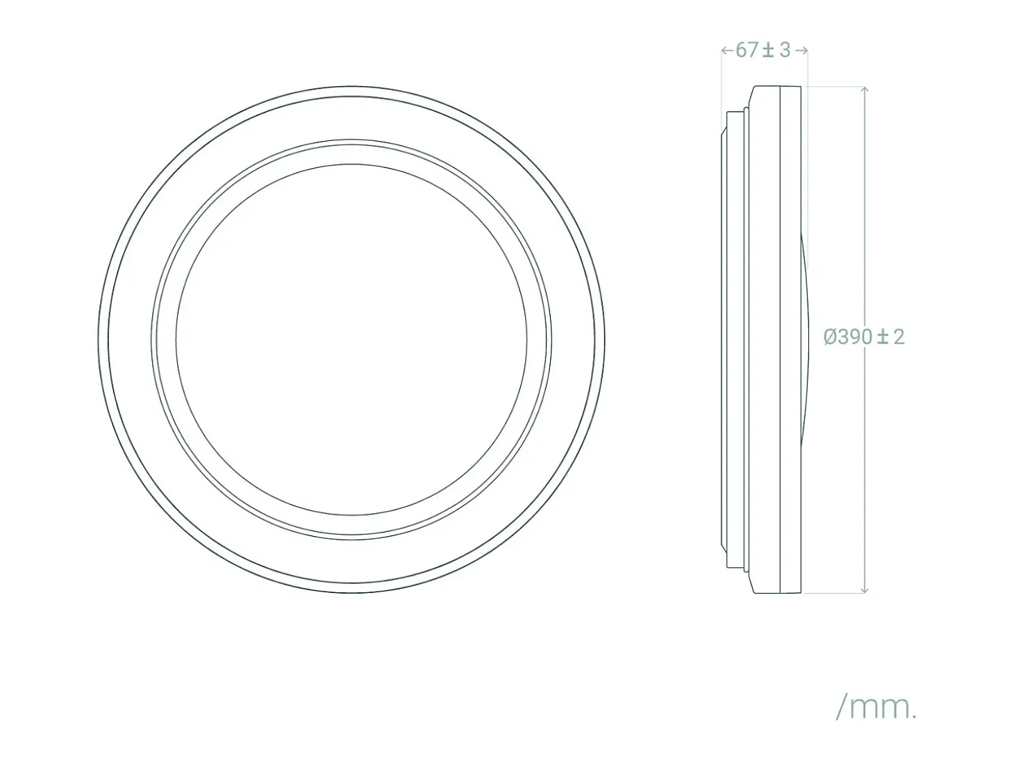 Plafón LED 24W Circular Metal Danne 2200K - 3000K - 4000K CCT