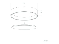 Plafón LED 20W Circular Metal Ø450 mm CCT Seleccionable Broadway Blanco / Dorado