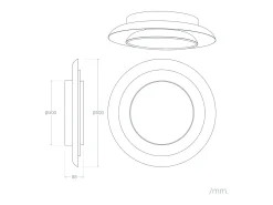Plafón LED 32W Circular Metal Ø500 mm CCT Seleccionable Handen Telmor Blanco