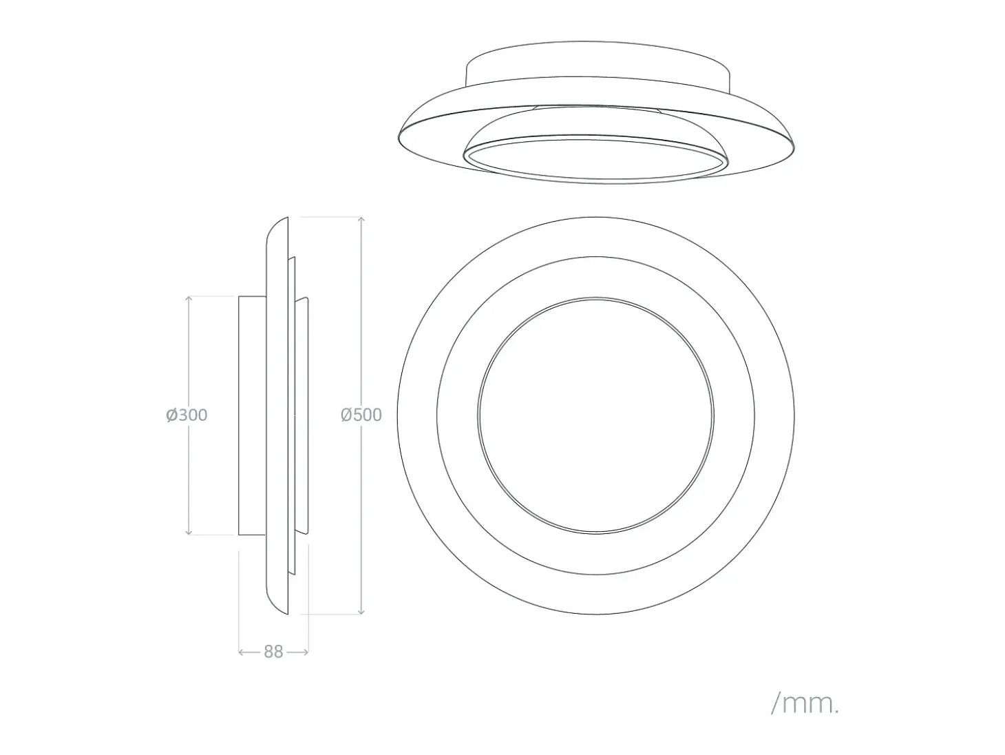 Plafón LED 32W Circular Metal Ø500 mm CCT Seleccionable Handen Telmor Blanco