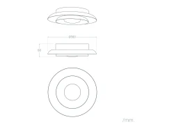 Plafón LED 20W Circular Metal Ø300 mm CCT Seleccionable Handen Telmor Blanco
