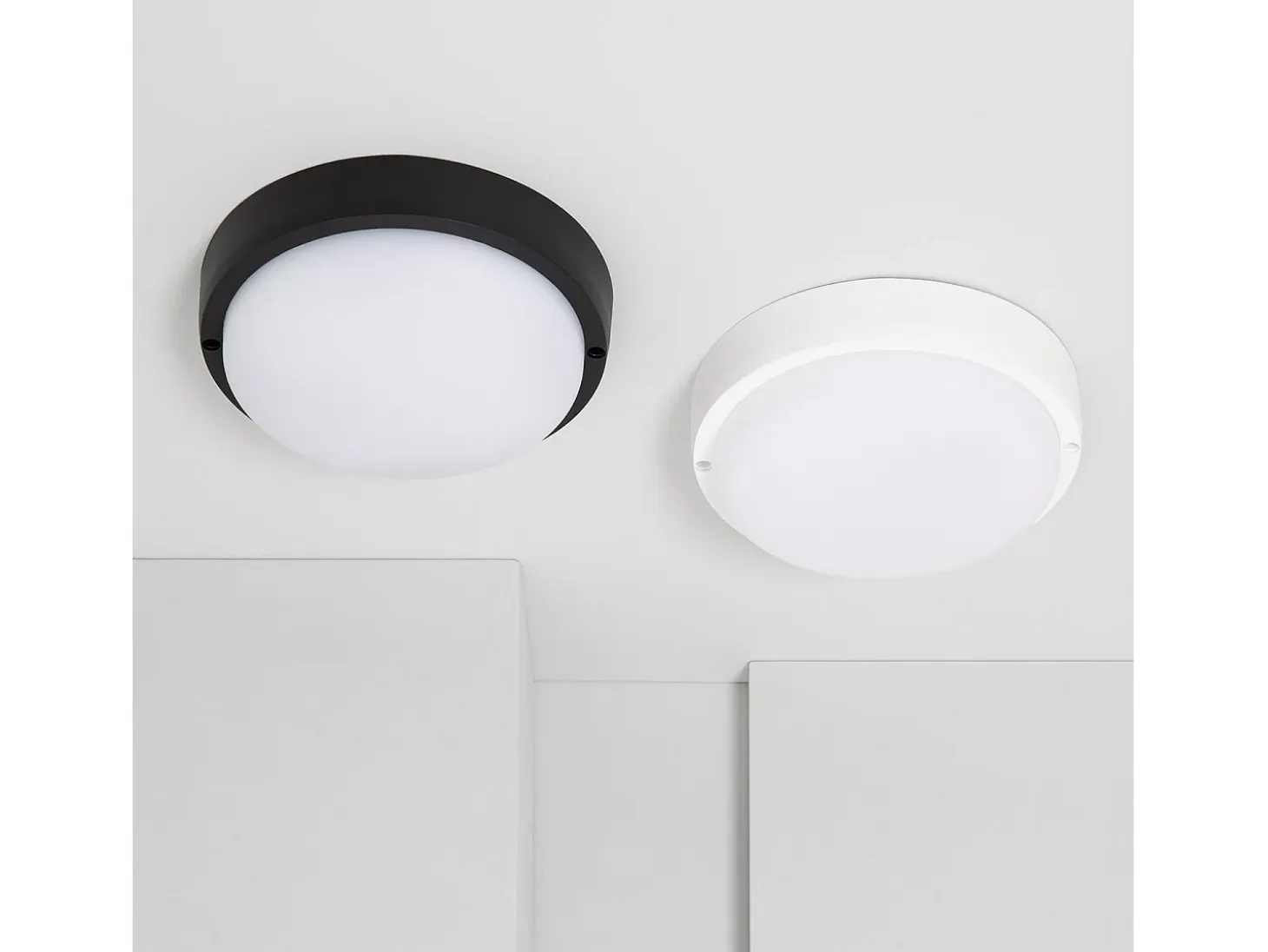 Plafón LED 25W Circular para Exterior Ø175 mm IP65 Black 6500K Blanco Frío