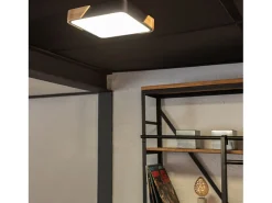 Plafón LED 18W Cuadrado Madera 325x325 mm CCT Seleccionable Semi-Dari Negro