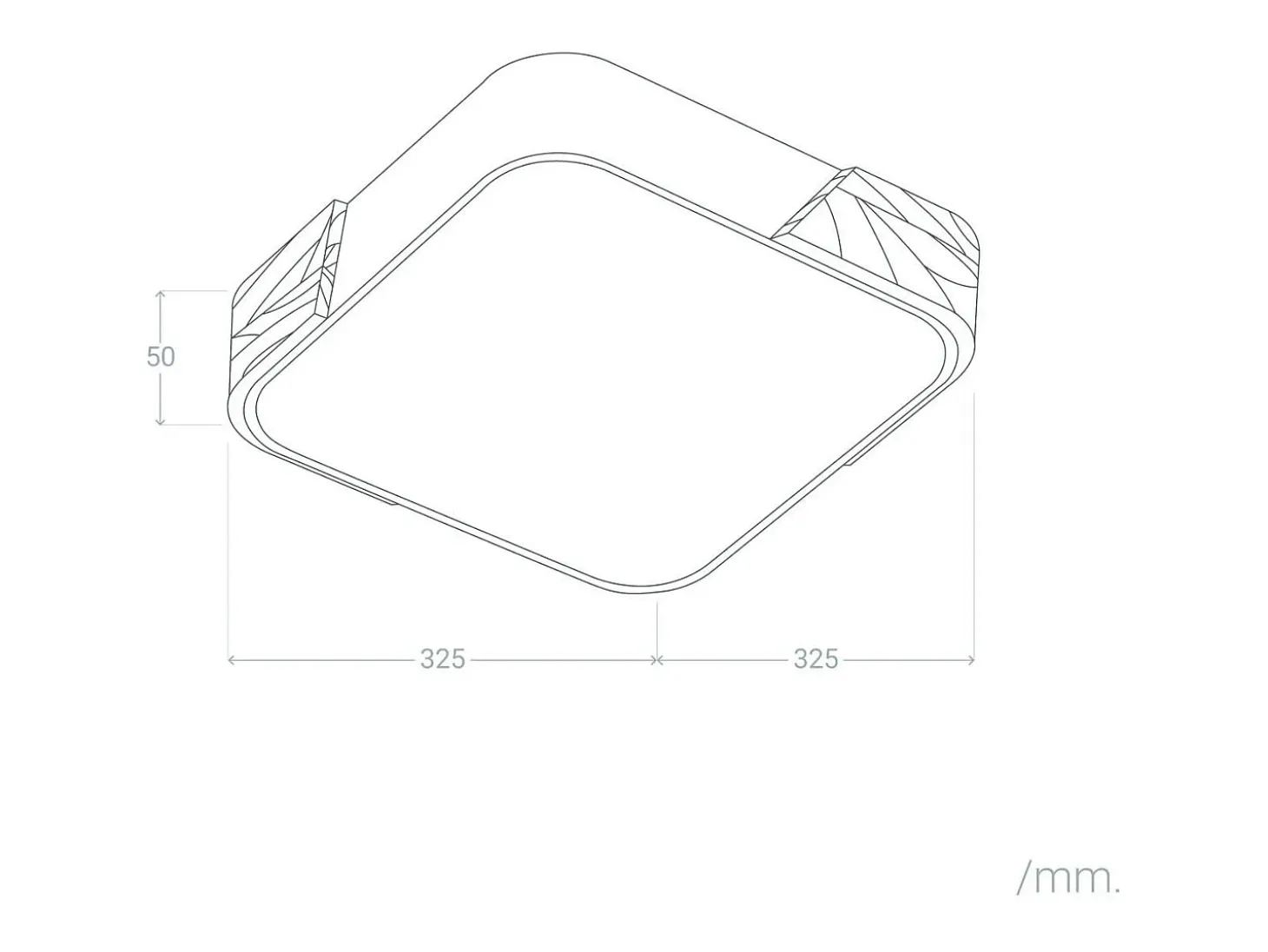 Plafón LED 18W Cuadrado Madera 325x325 mm CCT Seleccionable Semi-Dari Negro