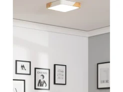 Plafón LED 18W Cuadrado Madera 325x325 mm CCT Seleccionable Semi-Dari Blanco