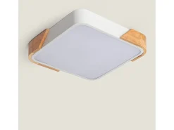 Plafón LED 18W Cuadrado Madera 325x325 mm CCT Seleccionable Semi-Dari Blanco