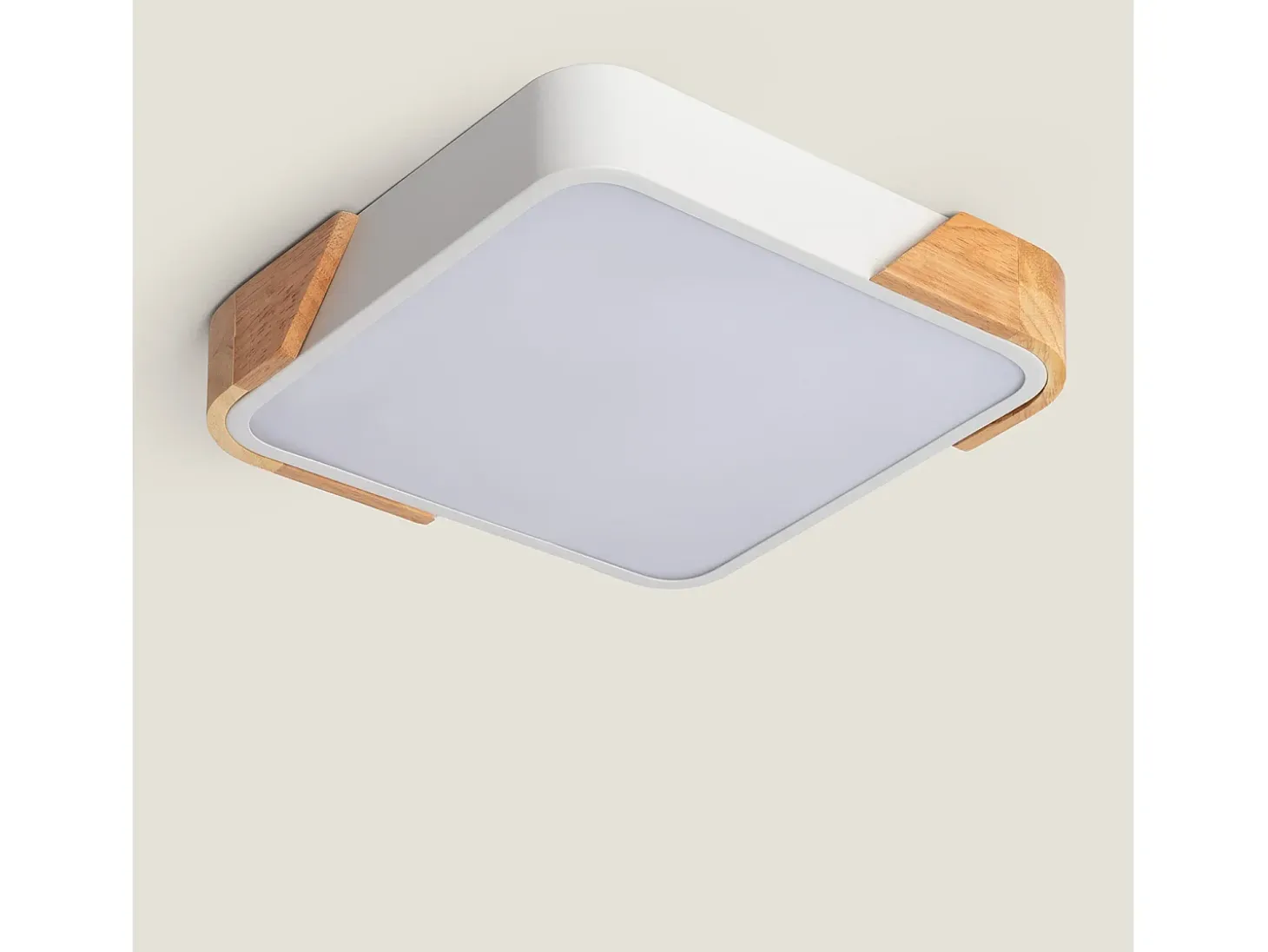 Plafón LED 18W Cuadrado Madera 325x325 mm CCT Seleccionable Semi-Dari Blanco