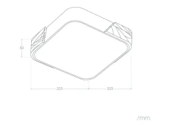 Plafón LED 18W Cuadrado Madera 325x325 mm CCT Seleccionable Semi-Dari Blanco