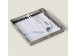 Plafón LED 18W Cuadrado Metal 225x225 mm Silver 3000K Blanco Cálido