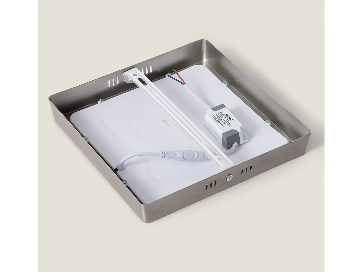 Plafón LED 18W Cuadrado Metal 225x225 mm Silver 4000K Blanco Neutro