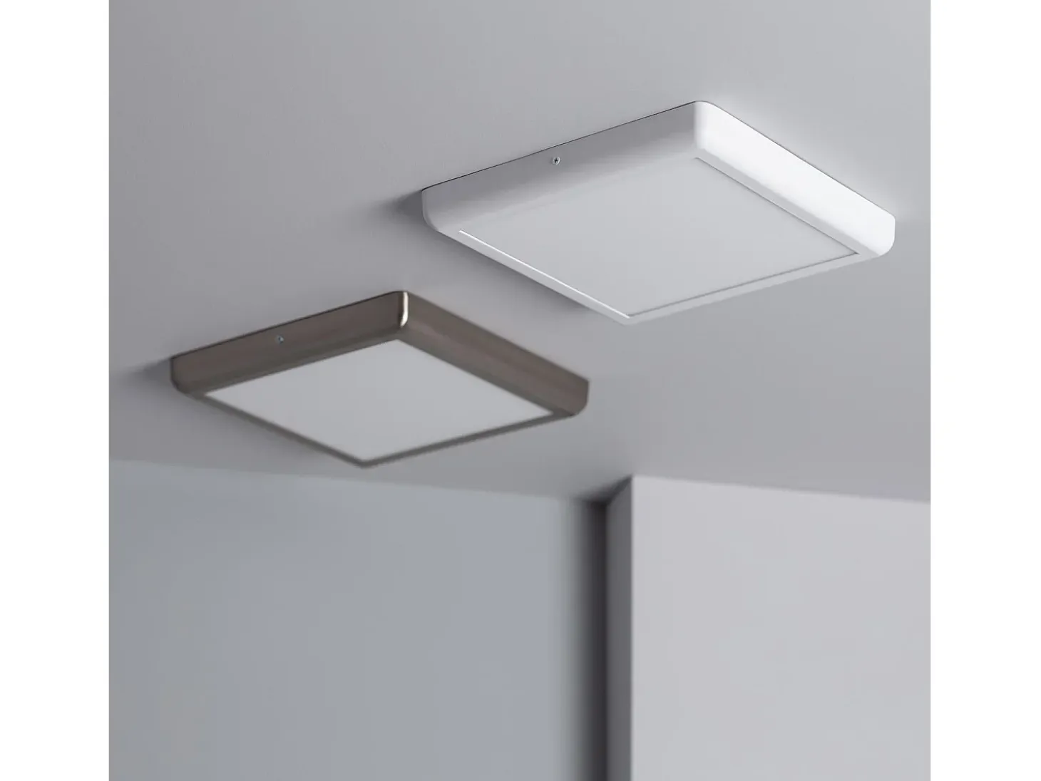 Plafón LED 24W Cuadrado Metal 300x300 mm Design Silver 3000K Blanco Cálido