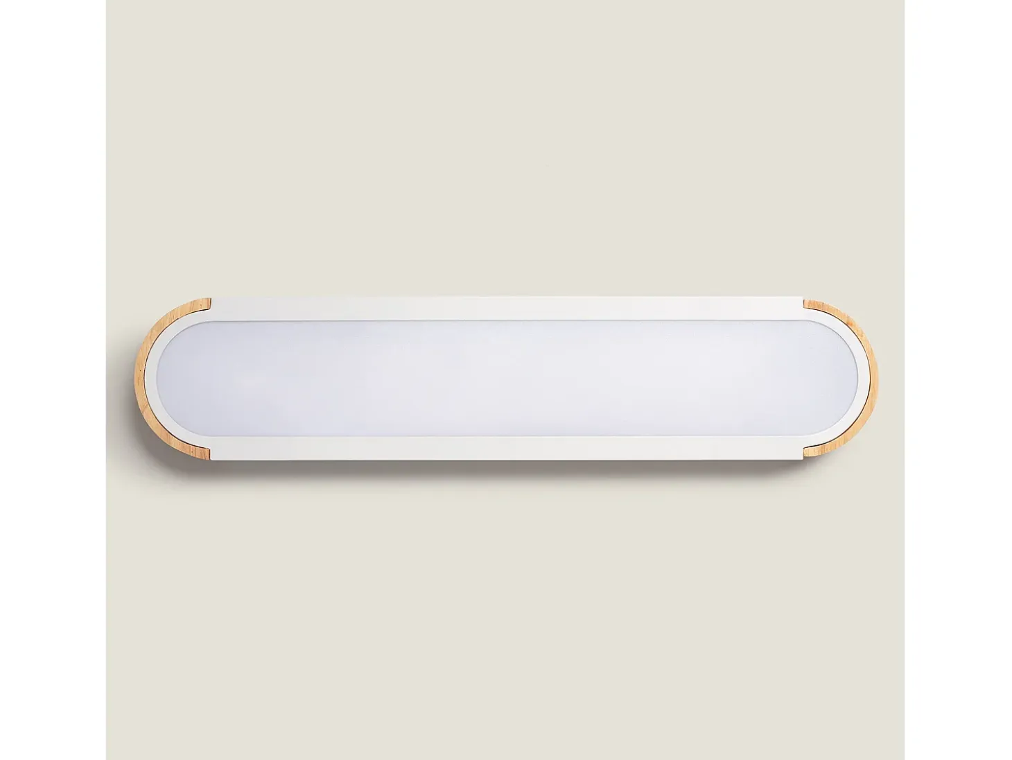 Plafón LED 18W Madera y Metal 140x650 mm CCT Seleccionable Dari Lang Blanco