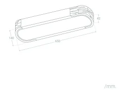 Plafón LED 18W Madera y Metal 140x650 mm CCT Seleccionable Dari Lang Blanco