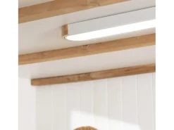 Plafón LED 18W Madera y Metal 140x650 mm CCT Seleccionable Dari Lang Blanco