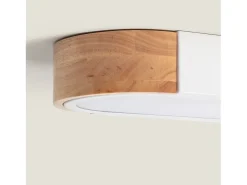 Plafón LED 18W Madera y Metal 140x650 mm CCT Seleccionable Dari Lang Blanco