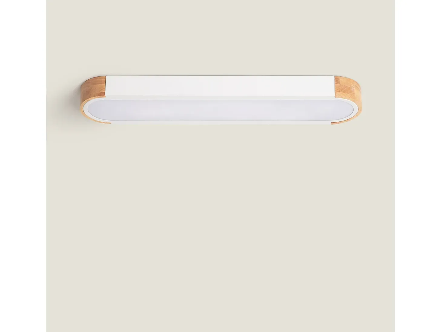 Plafón LED 18W Madera y Metal 140x650 mm CCT Seleccionable Dari Lang Blanco