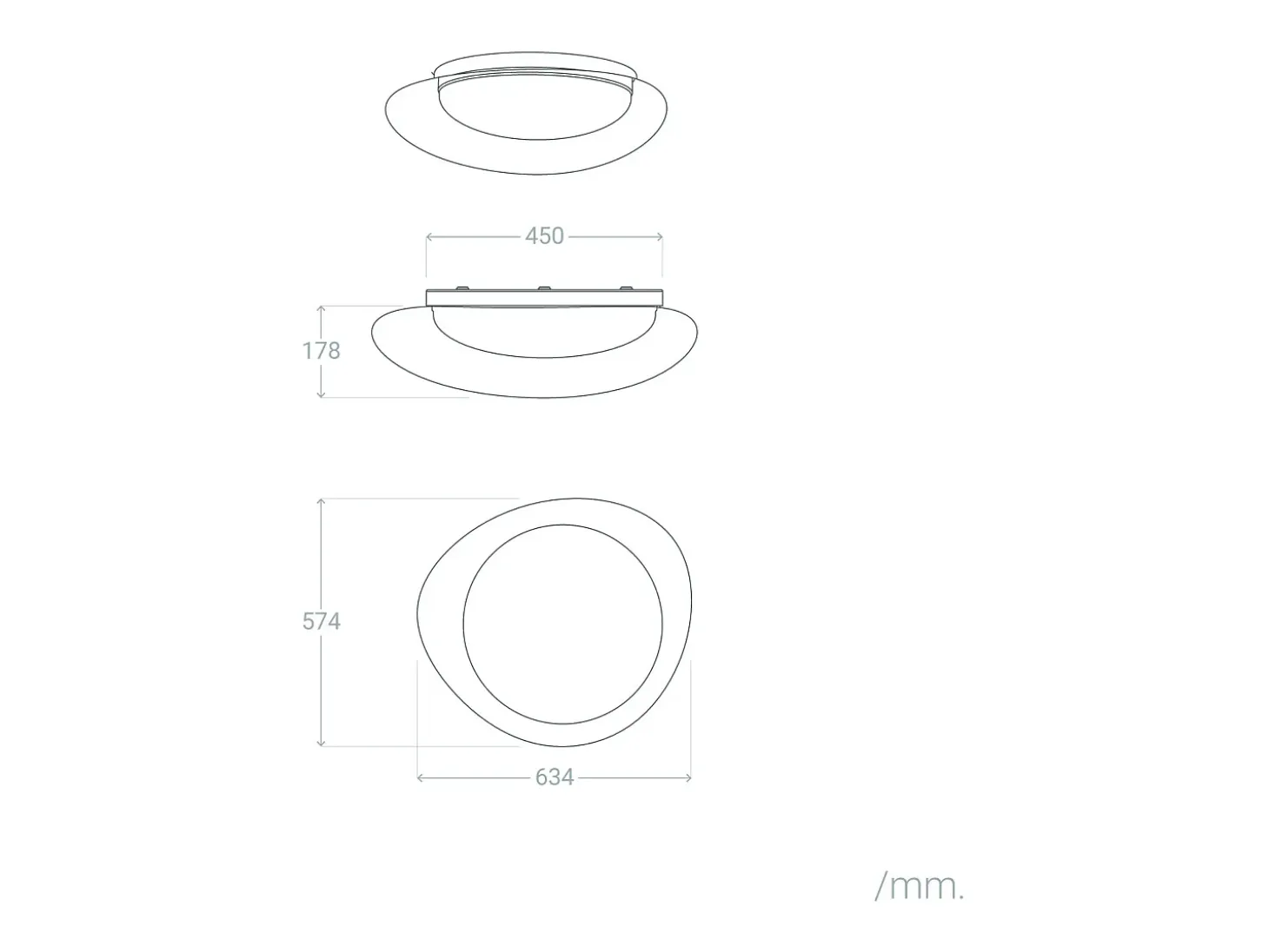 Plafón LED 30W Metal y Metacrilato CCT Seleccionable Camden L Ø600 mm CCT 2700K - 3300K - 4000K