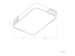 Plafón LED 30W Rectangular Madera y Metal 625x425 mm CCT Seleccionable Semi-Dari Blanco