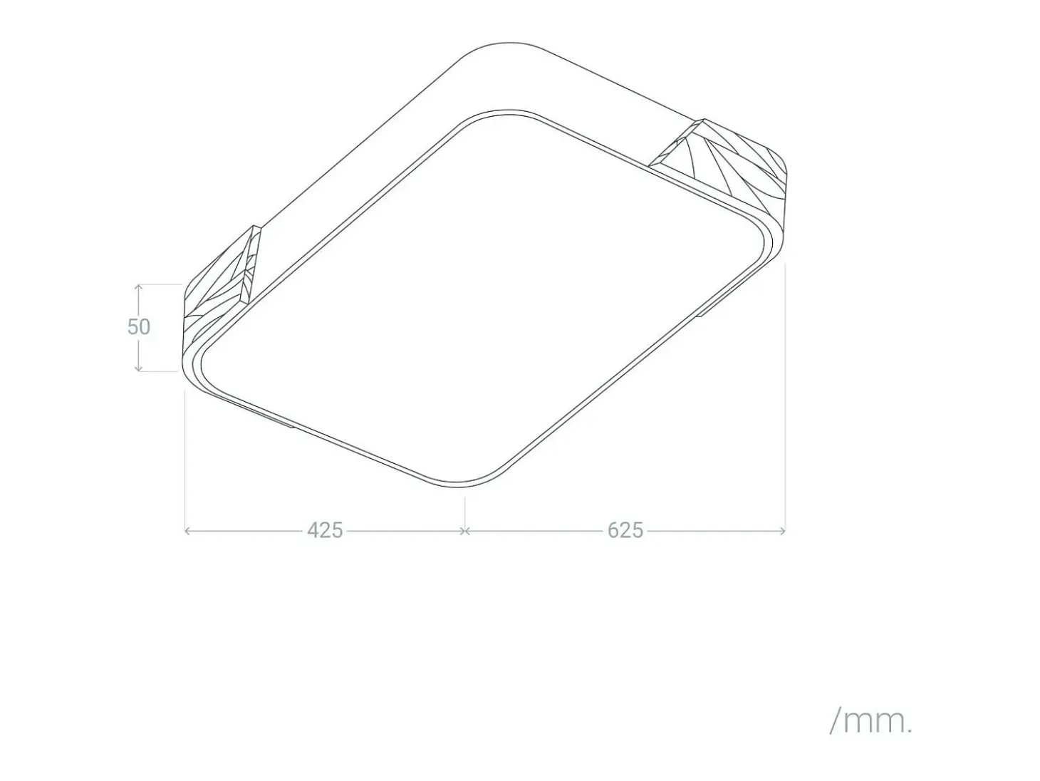 Plafón LED 30W Rectangular Madera y Metal 625x425 mm CCT Seleccionable Semi-Dari Blanco
