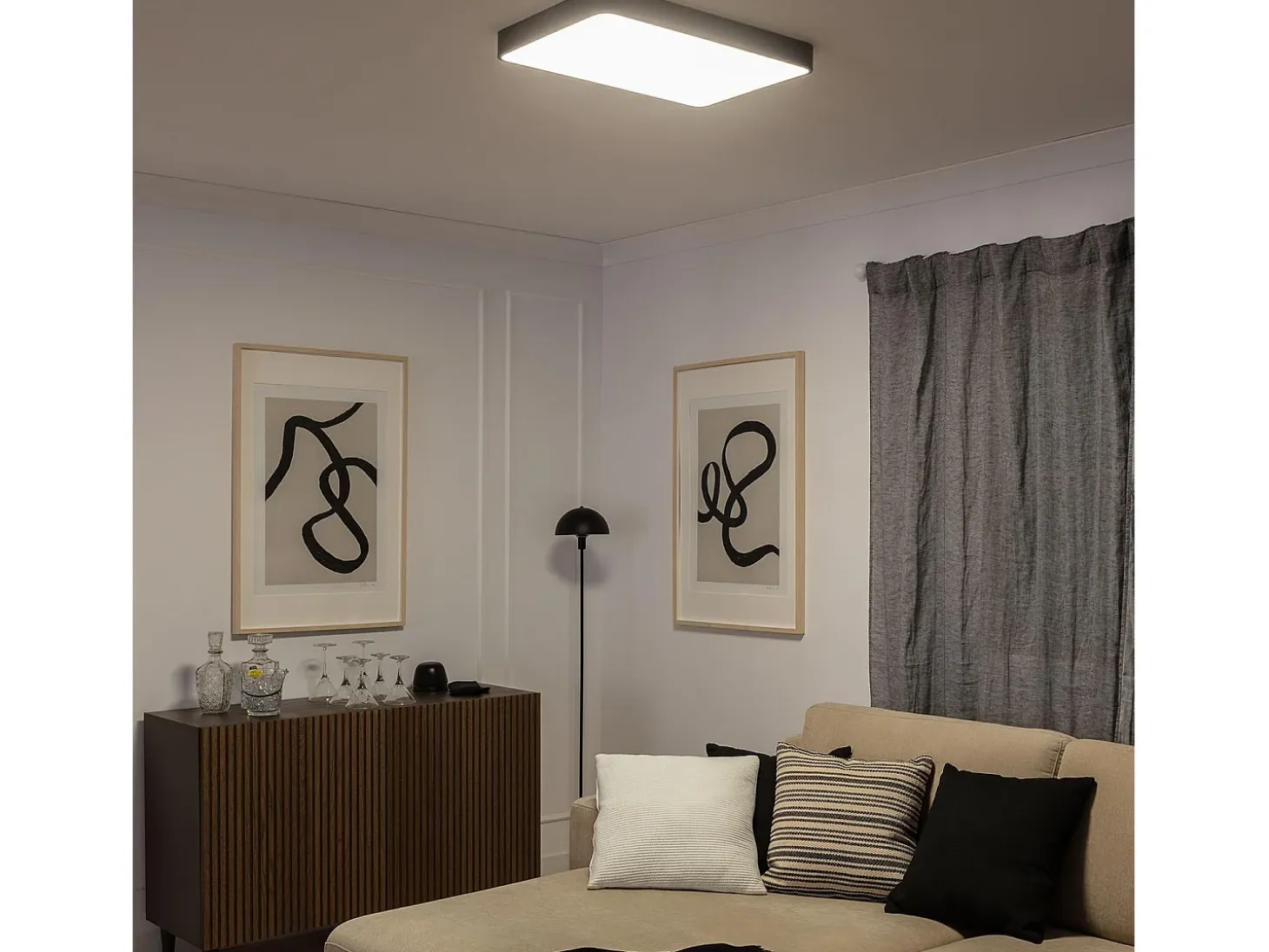 Plafón LED 40W Rectangular Metal 600x400 mm CCT Seleccionable Hidria Negro
