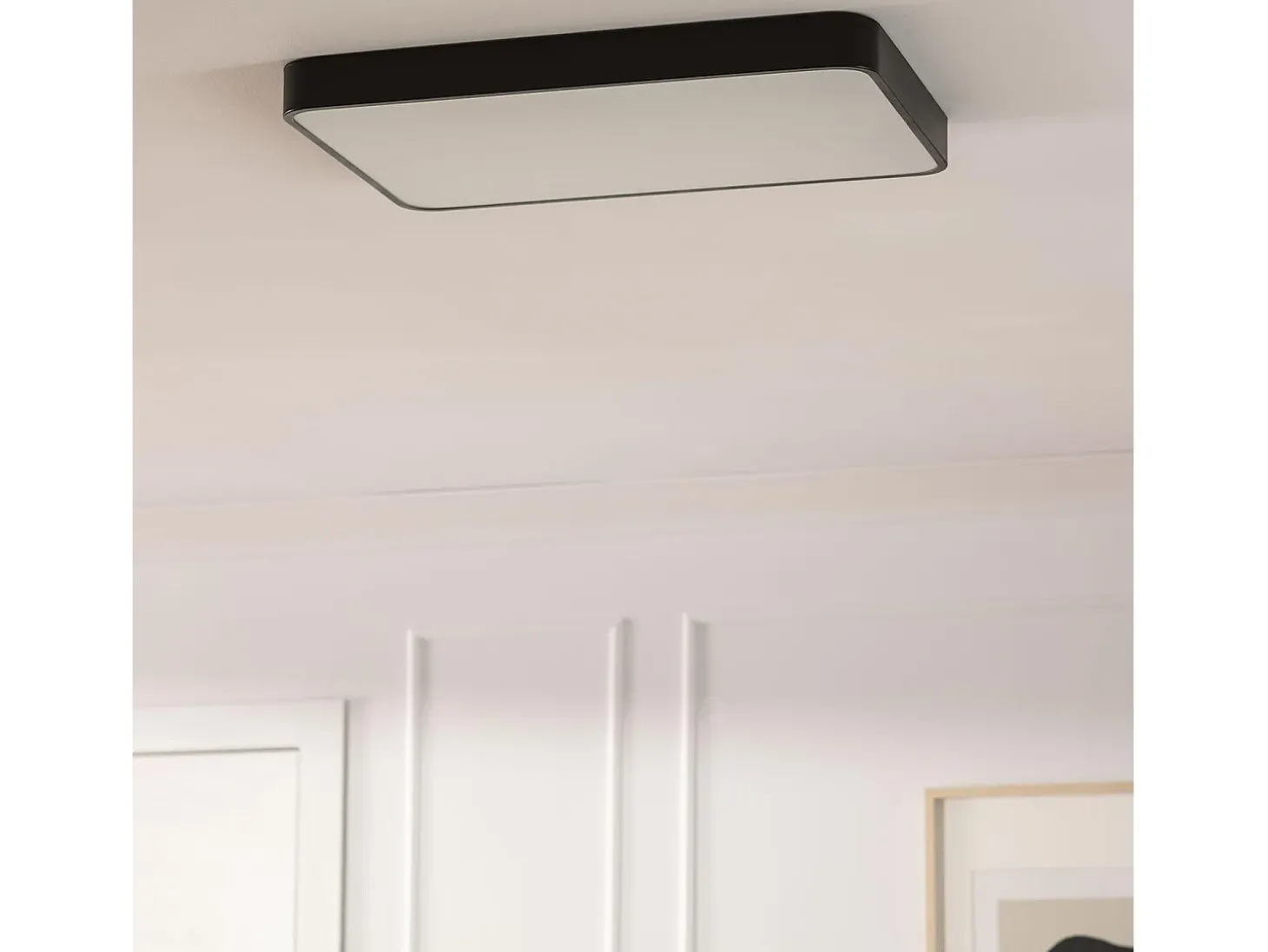 Plafón LED 40W Rectangular Metal 600x400 mm CCT Seleccionable Hidria Negro