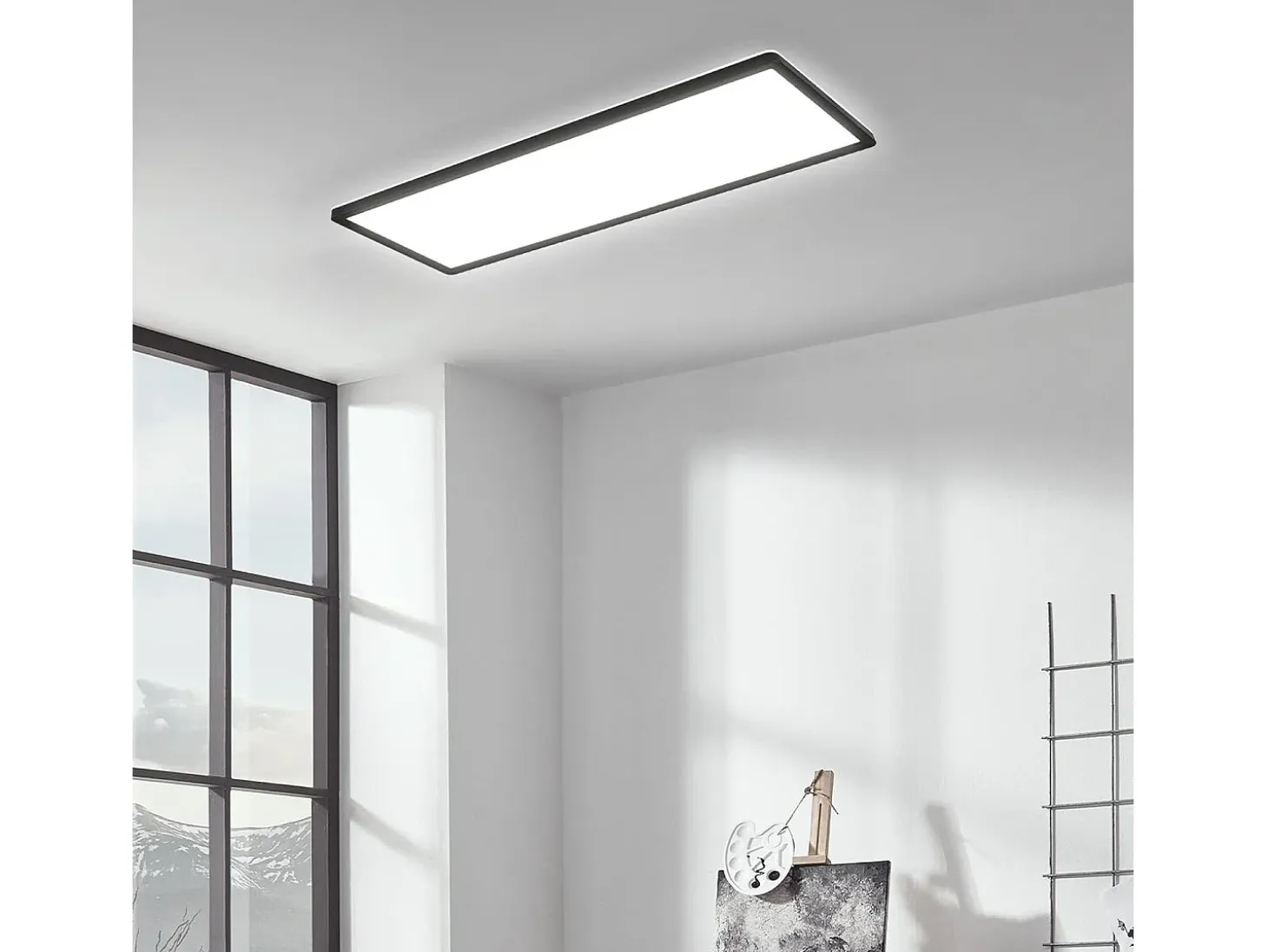 Plafón LED 24W Rectangular SwitchCCT Seleccionable 580x200 mm Doble Cara Negro Seleccionable (Cálido-Neutro-Frío)