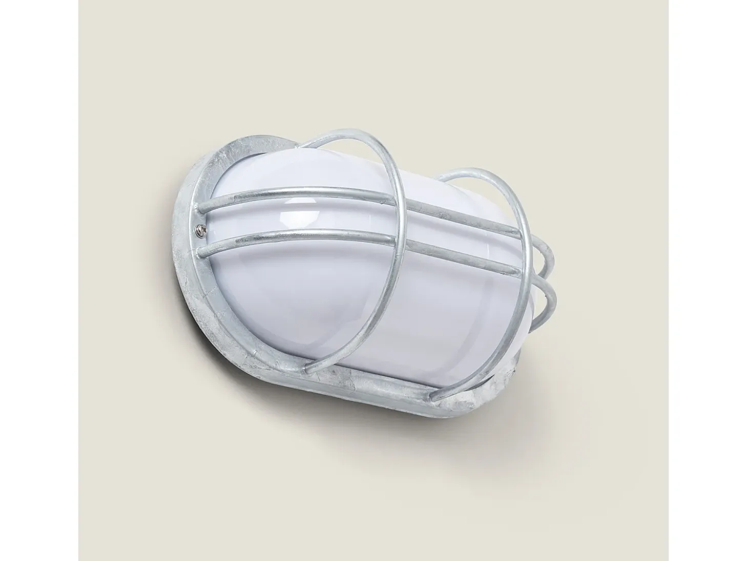 Plafón Oval para Exterior 260x146 mm Fjord Acero Galvanizado Plateado