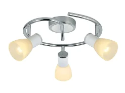 Plafon Circular De 3 Focos Orientables Modelo Cholo Blanco/cromo