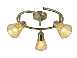 Plafon Circular De 3 Focos Modelo Cooper Cuero-cristal