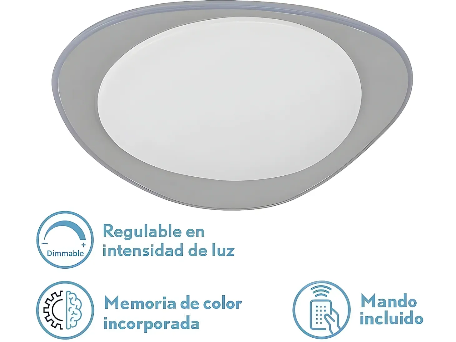 Plafon Daire Gris Led 72w Regulable Control Remoto
