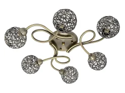 Plafon De 6 Luces Modelo Lyon Cuero