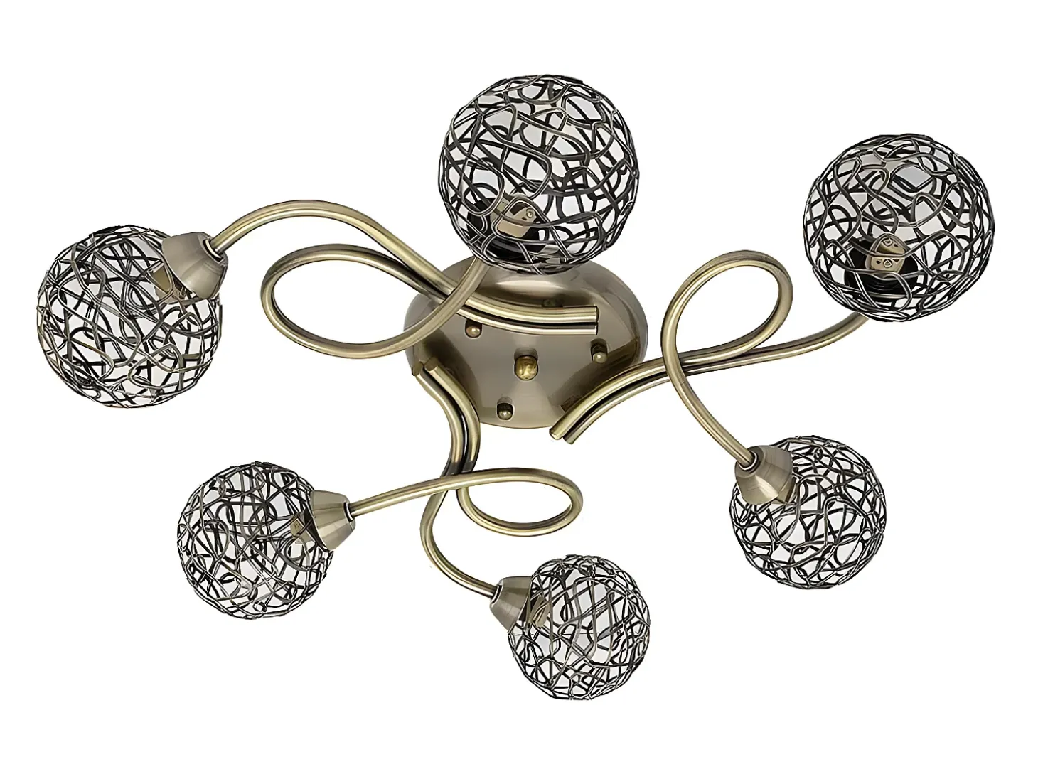 Plafon De 6 Luces Modelo Lyon Cuero