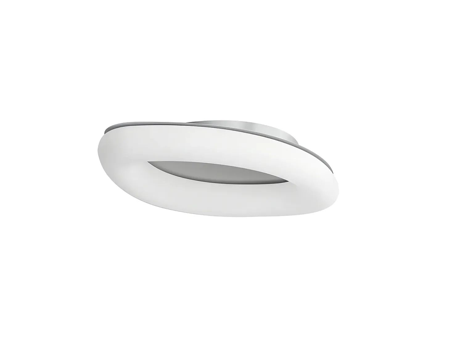 Plafon Led Dimable Paris 60w Blanco/plata Con Mando A Distancia