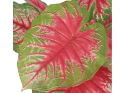 Planta artificial con maceta Caladium 85 cm Verde y Rojo