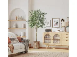 Planta artificial de oliva de 180 cm, decoración de plantas verdes falsas, removible, para el jardín de balcón de salón de dormitorio de la casa