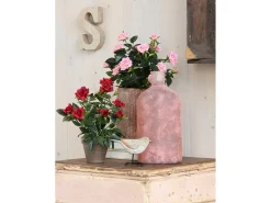 Planta artificial de Poliéster y terracota - H33 x Ø25 - Rosa - ROSEBUSH