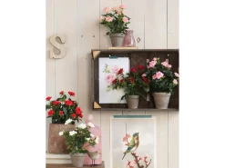 Planta artificial de Poliéster y terracota - Ø25 x 33 - Blanco - ROSEBUSH