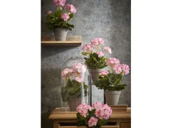 Planta artificial de Poliéster y terracota - 34 x Ø20 - Rosa - GERANIUM