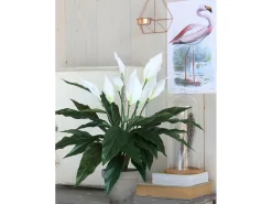Planta artificial de Poliéster y terracota - 50 x Ø40 - Blanco - SPATHIPHYLLUM