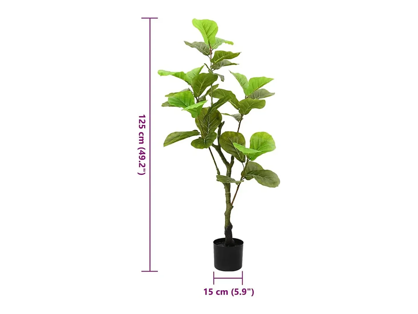 Planta artificial Ficus 30 hojas verde 125 cm