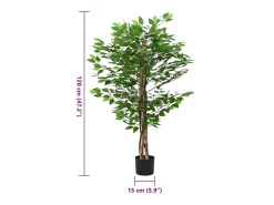 Planta artificial Ficus 788 hojas verde 120 cm