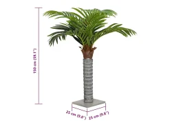 Planta artificial Palmera 12 hojas verde 150 cm