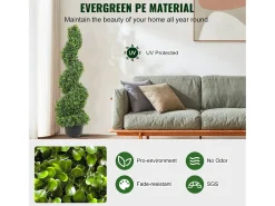 Planta Artificial, SucceBuy Árbol Topiario Artificial de 90 cm, Hoja Reemplazable, Decoración del Hogar